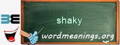 WordMeaning blackboard for shaky